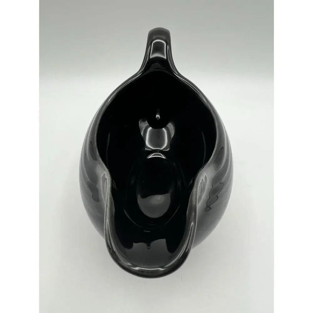 Homer Laughlin Fiesta BLACK Ceramic Open Sauce / Gravy Boat Retired
